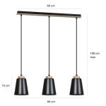 Emibig Riippuvalaisin Bolero Teräs Musta | Sopii 3x E27 - Max 15W