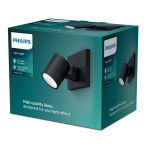 Philips Runner Seinävalaisin Metalli- Musta | Sopii 1x GU10 